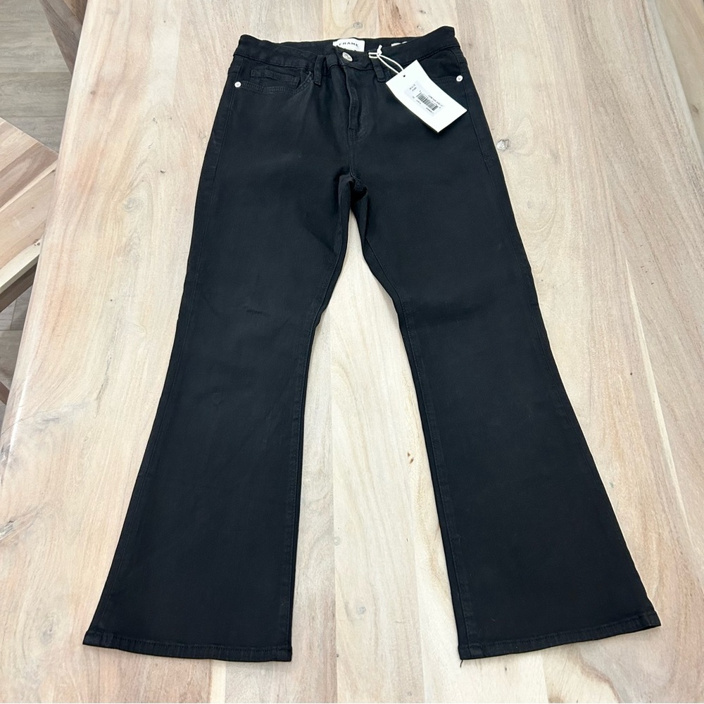 Frame New Women's Black Le Crop Mini Boot High Waist Denim Jean Pants Size 29